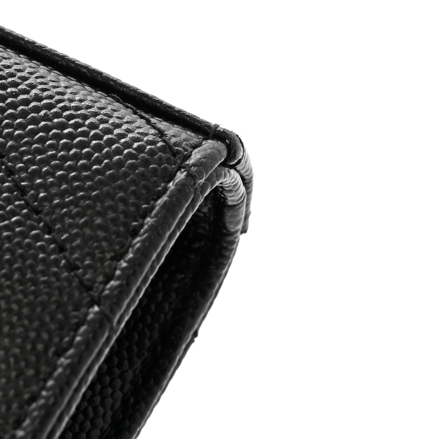 Saint Laurent Grain De Poudre Matelasse Chevron Monogram Chain Wallet Black 11 of 12