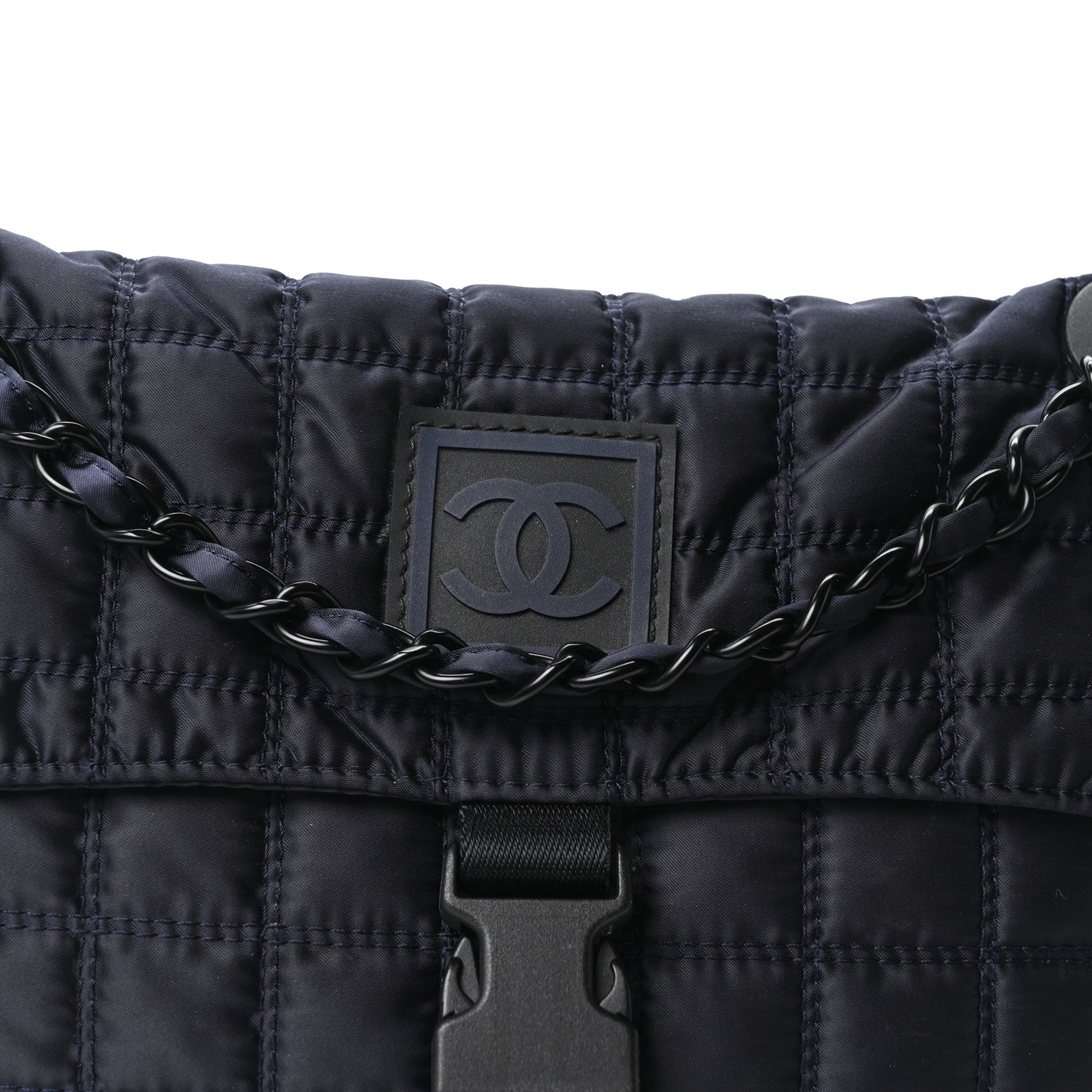Chanel Nylon Quilted Ski Sport Flap Bag Navy 8 of 10