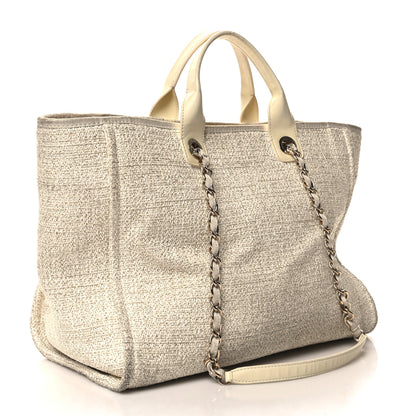 Chanel Lurex Boucle Medium Deauville Tote White 3 of 15