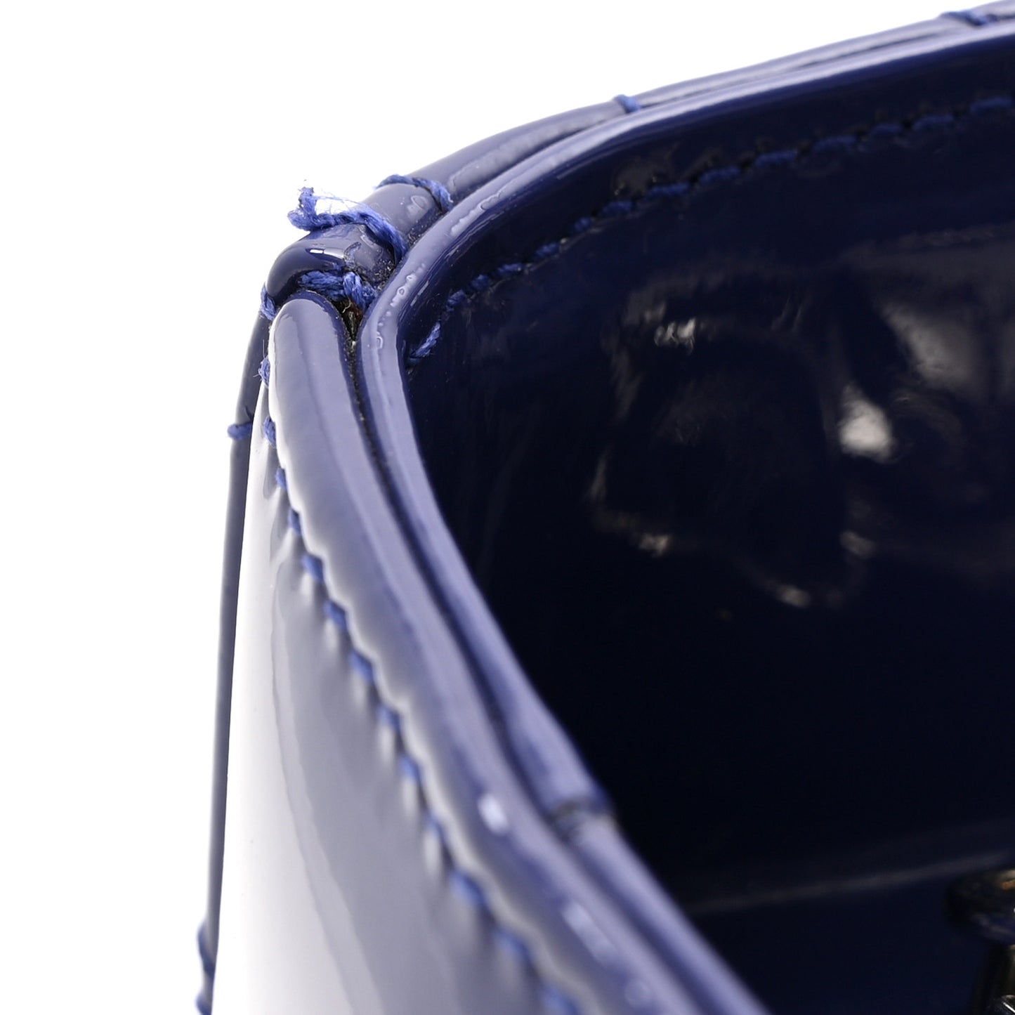 Patent Cannage Medium Lady Dior Blue