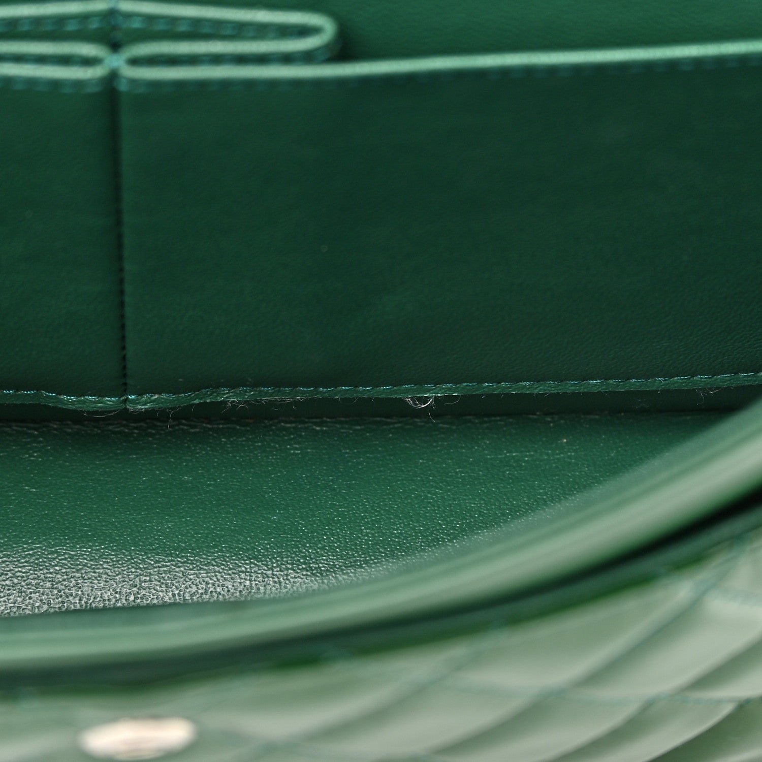 Chanel Patent Calfskin Quilted Medium Double Flap Green 12 of 19