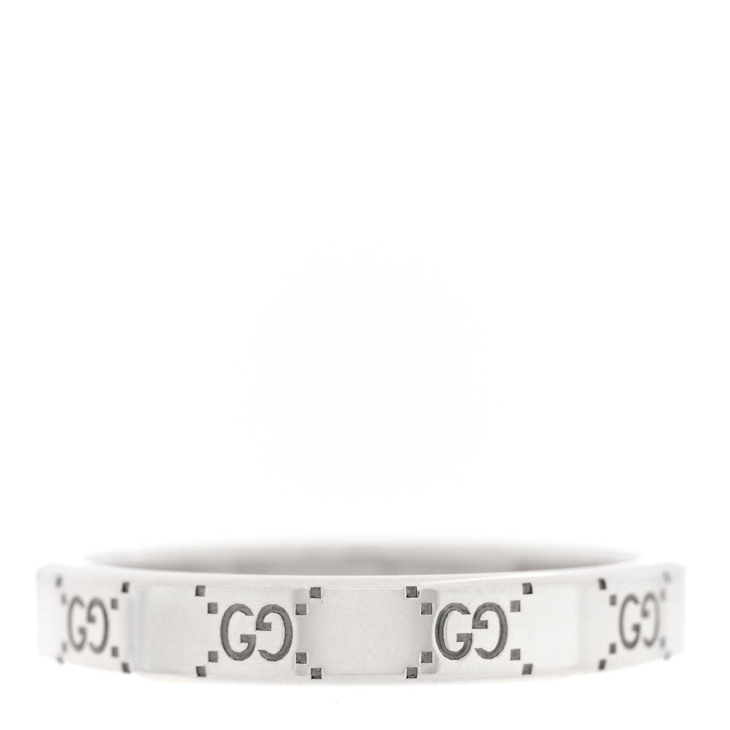 Gucci Sterling Silver Signature GG Narrow Band Ring 63 10.25 3 of 4