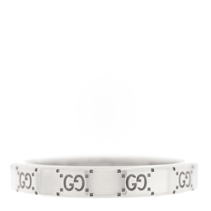 Gucci Sterling Silver Signature GG Narrow Band Ring 63 10.25 3 of 4