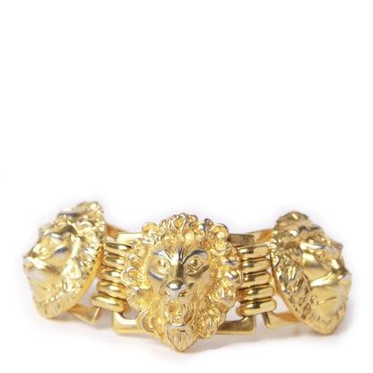 Gucci Metal Lion Heads Bracelet M Aged Gold 1 of 5