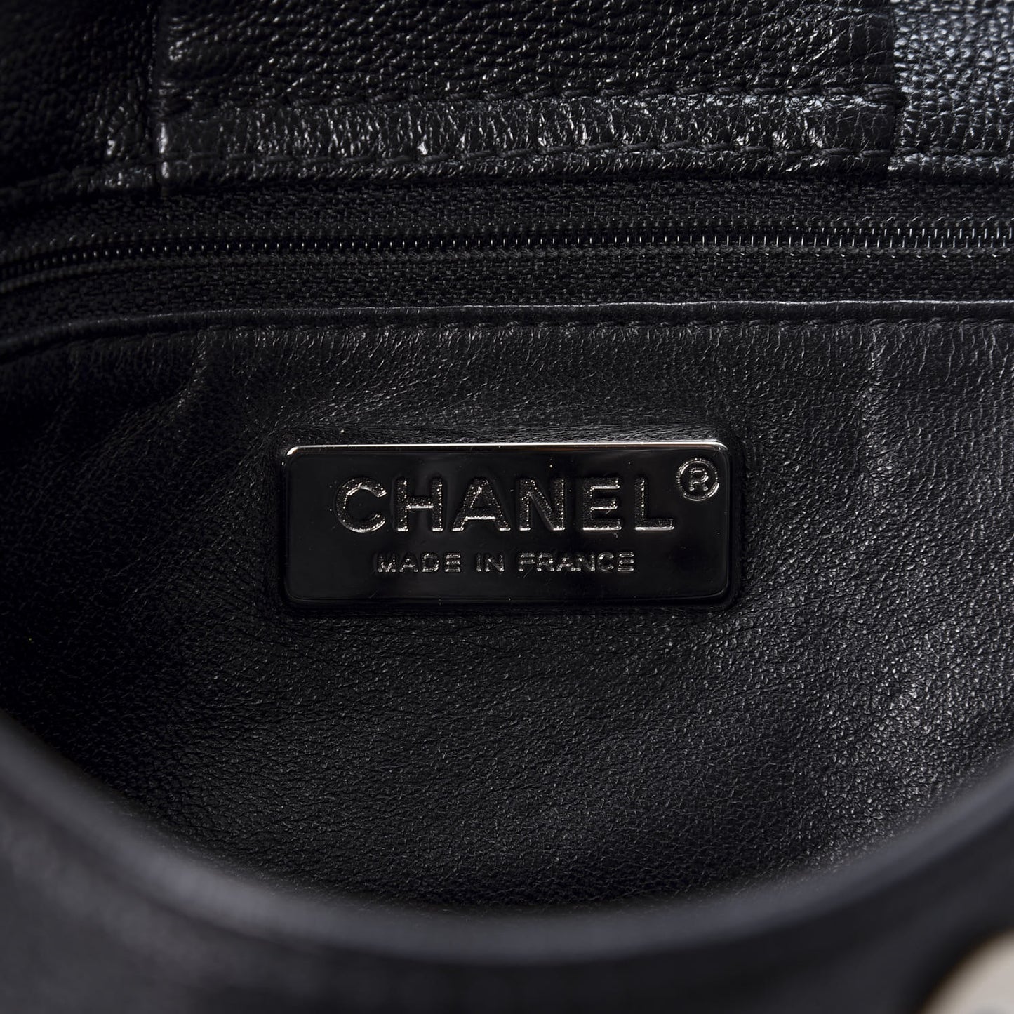 Metallic Goatskin Luxe Ligne Flap Black
