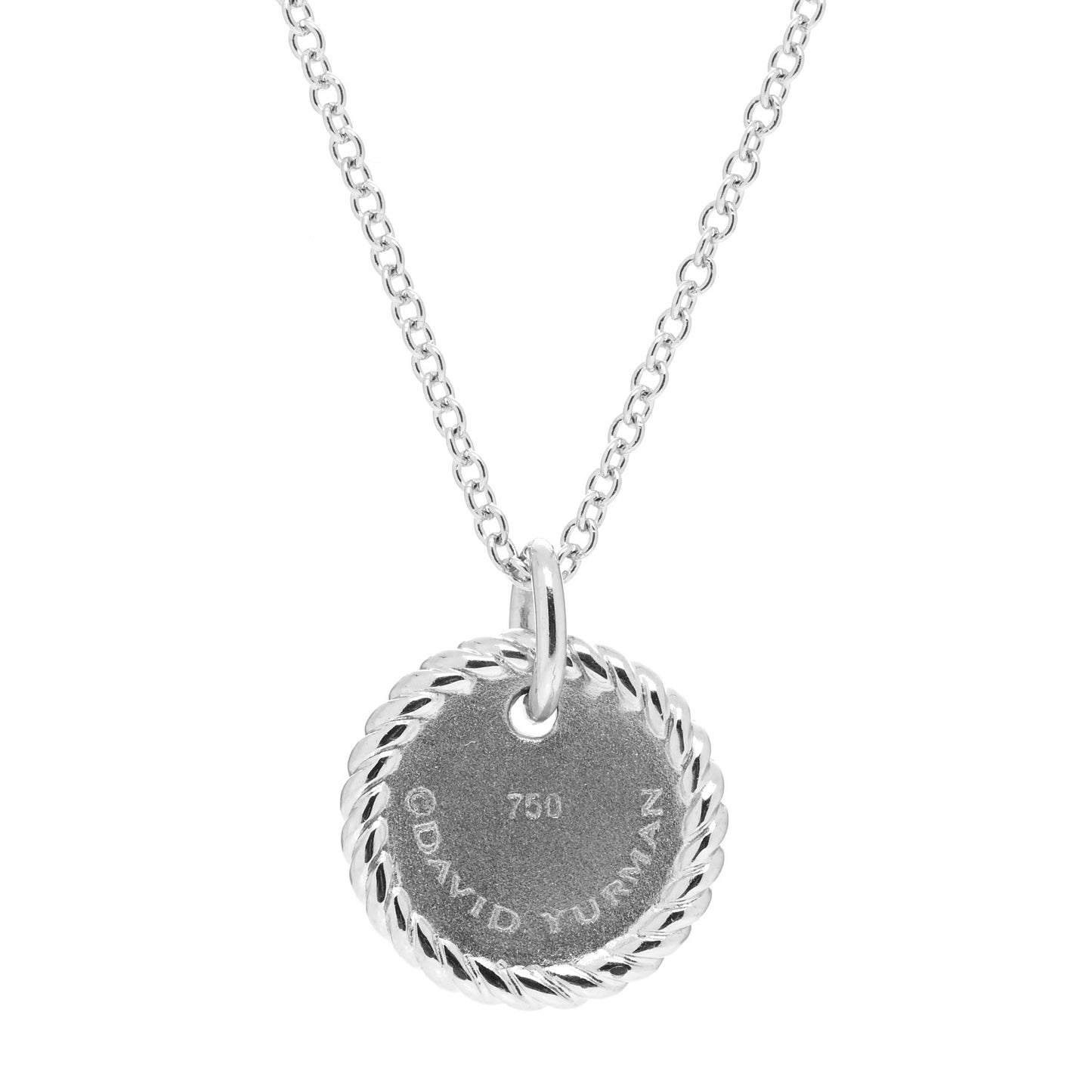 18K White Gold Diamond Initial B Charm Necklace