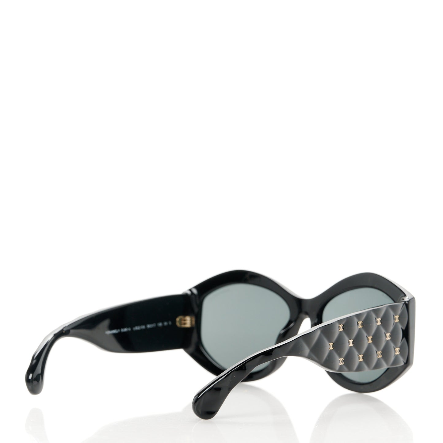 Acetate Quilted CC Sunglasses 5486-A Black