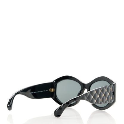 Chanel Acetate Quilted CC Sunglasses 5486-A Black 4 of 7