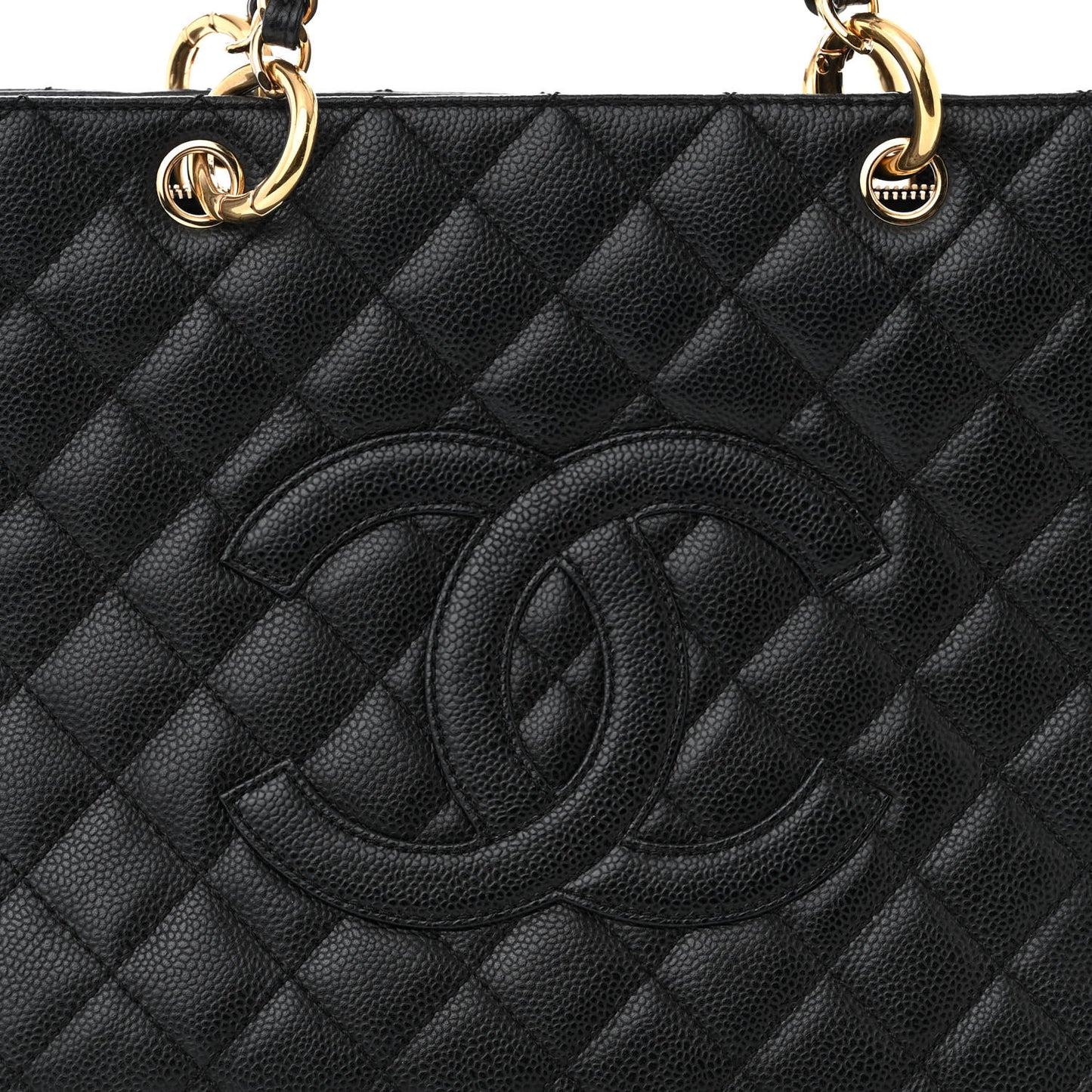 Caviar Quilted Grand Shopping Tote GST Black