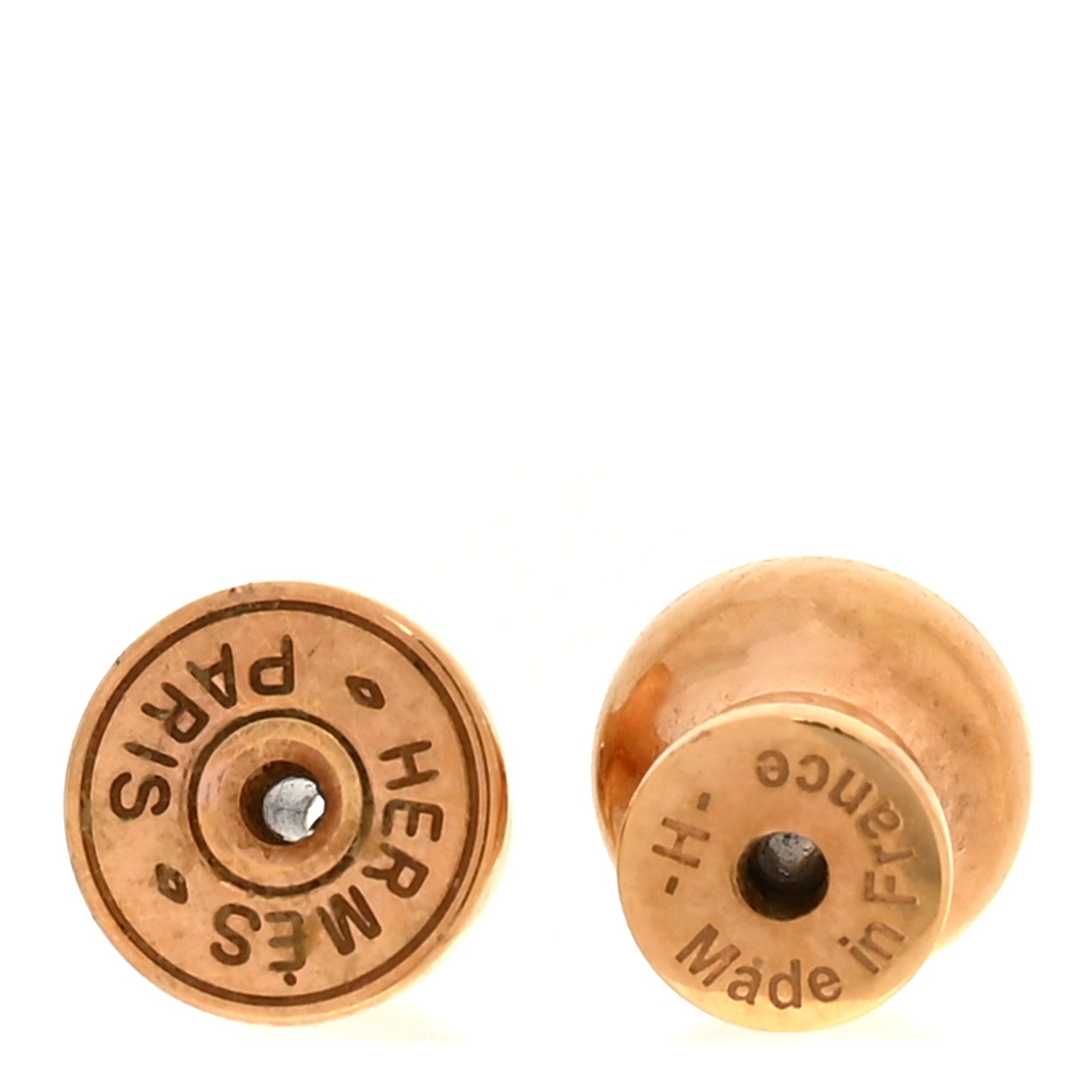Hermes Rose Gold Lacquered Mini Pop H Earrings Black 4 of 4