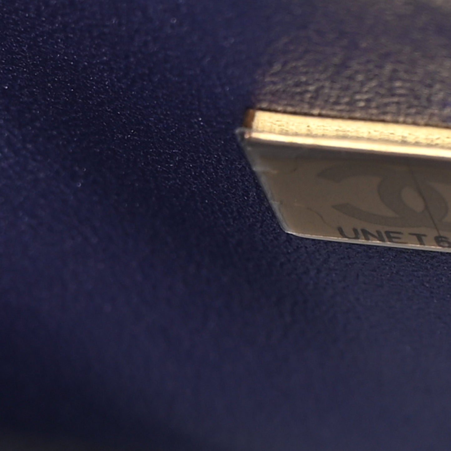 Iridescent Caviar Quilted Medium Double Flap Dark Blue