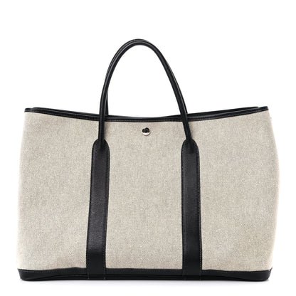 Hermes Toile Buffle Gala Garden Party Tote 49 GM Black 1 of 15