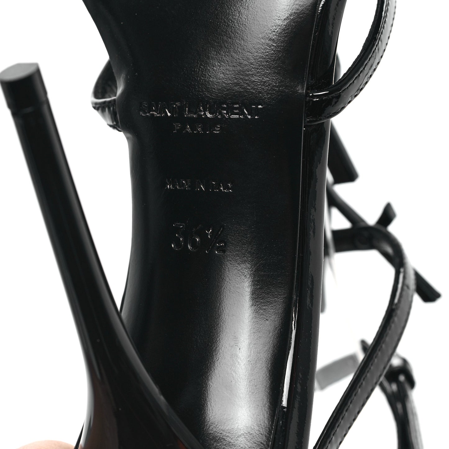 Patent Cassandra 100 Ankle Strap Sandals 36.5 Black