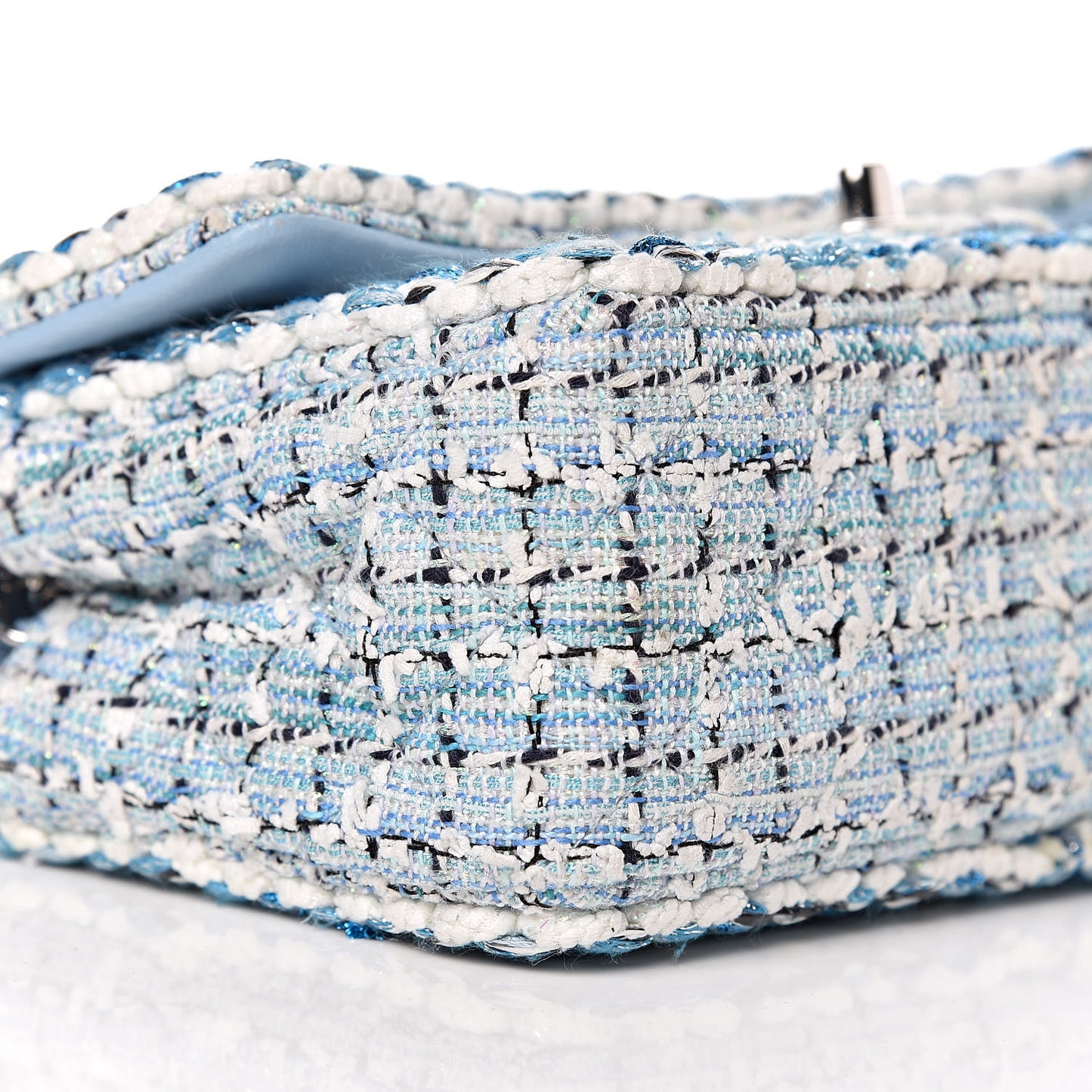 Tweed Braid Mini Flap Blue White Navy