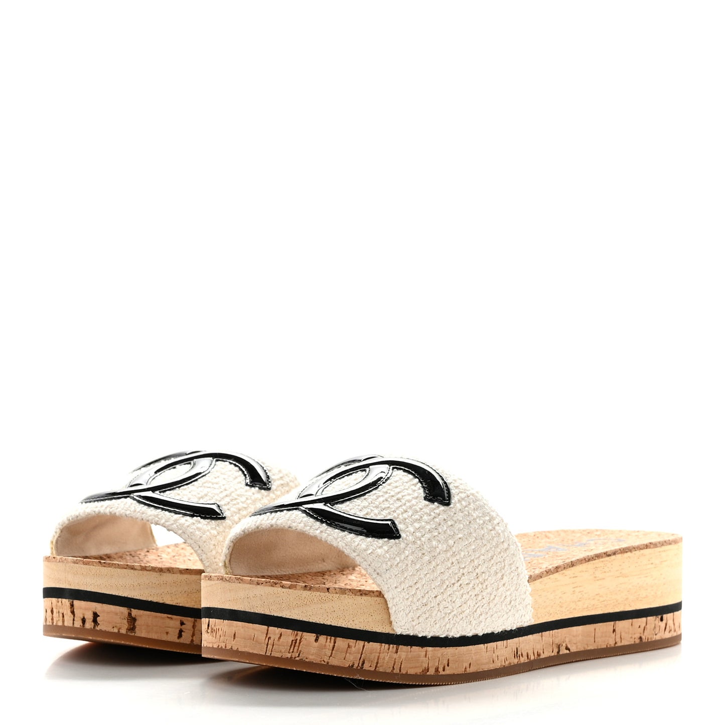 Tweed Patent Calfskin Logo Mules 35