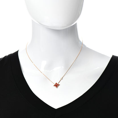 Louis Vuitton 18K Pink Gold Diamond Carnelian Color Blossom BB Star Pendant Necklace 2 of 5
