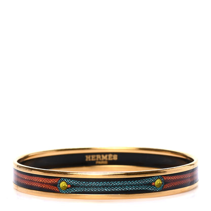 Hermes Enamel Narrow Printed Brandenburgs Bracelet 65 1 of 5