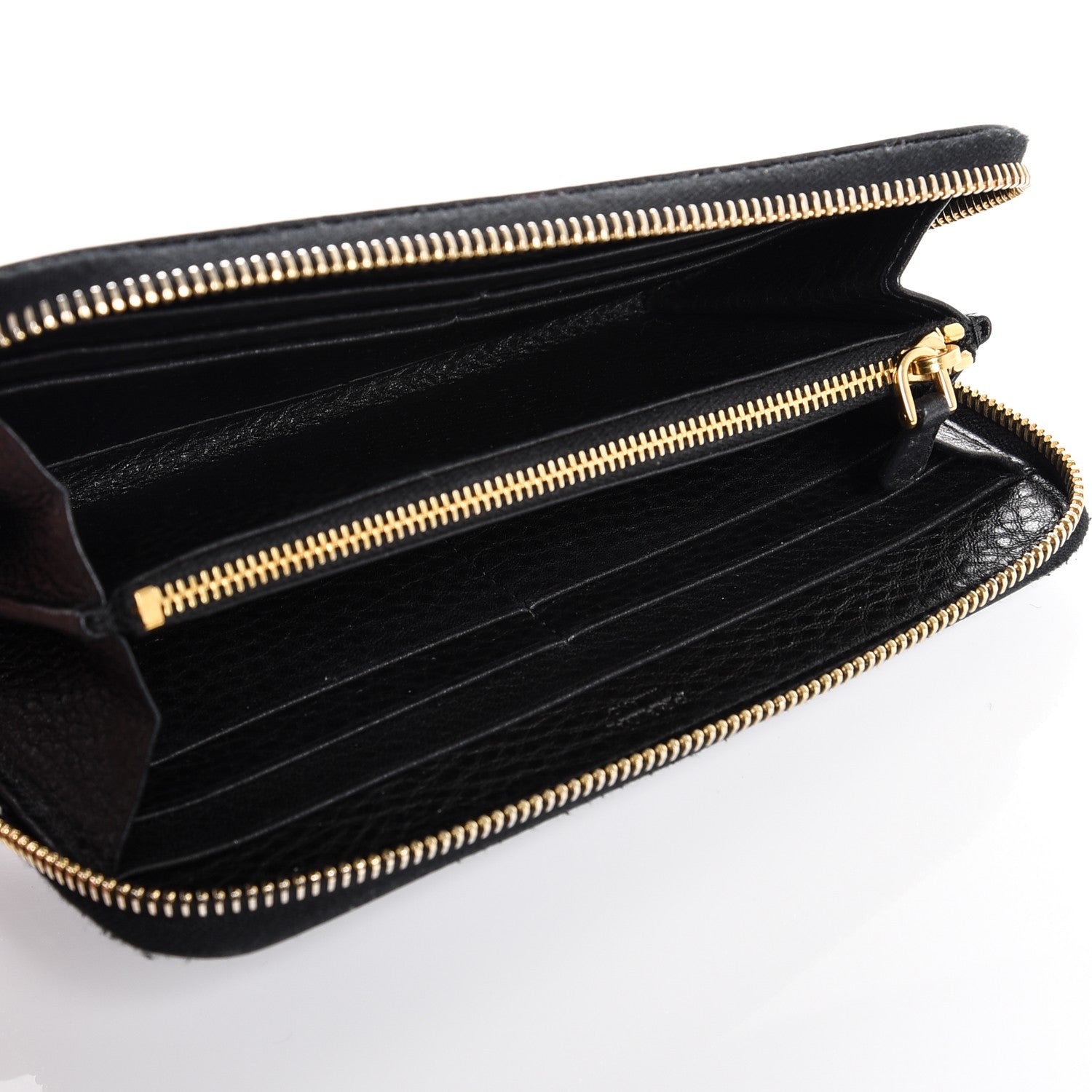 Prada Vitello Daino Zip Around Wallet Nero Black 5 of 6