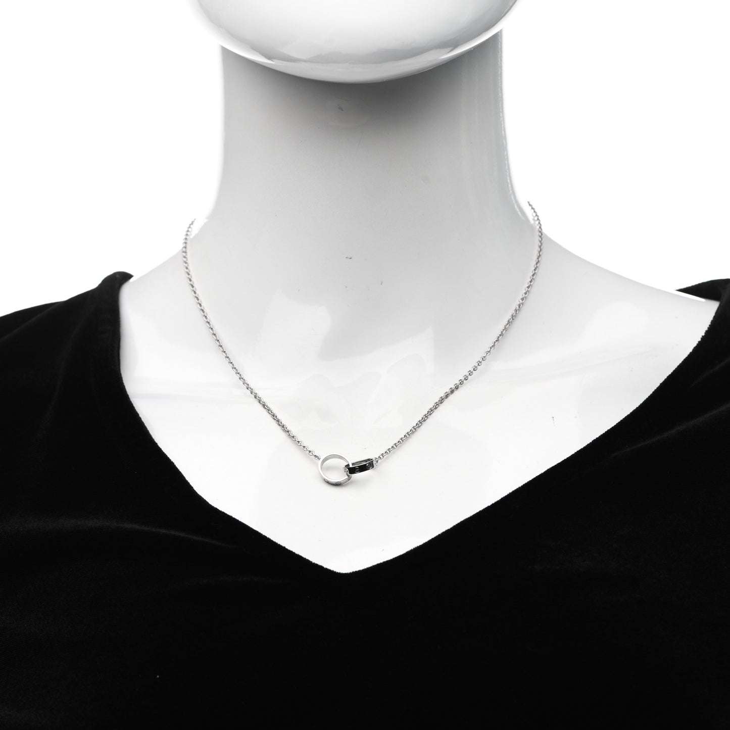 18K White Gold Interlocking LOVE Necklace