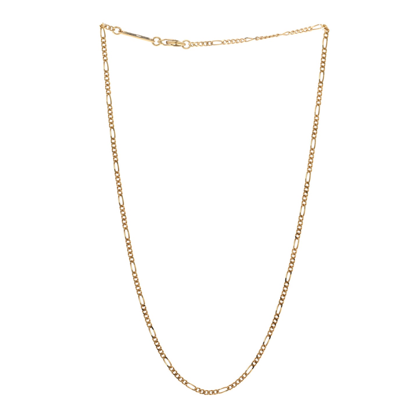 18K Yellow Gold Figaro Chain Necklace 16"
