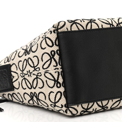 Loewe Jacquard Anagram Calfskin Small Cubi Bag Ecru Black 10 of 11