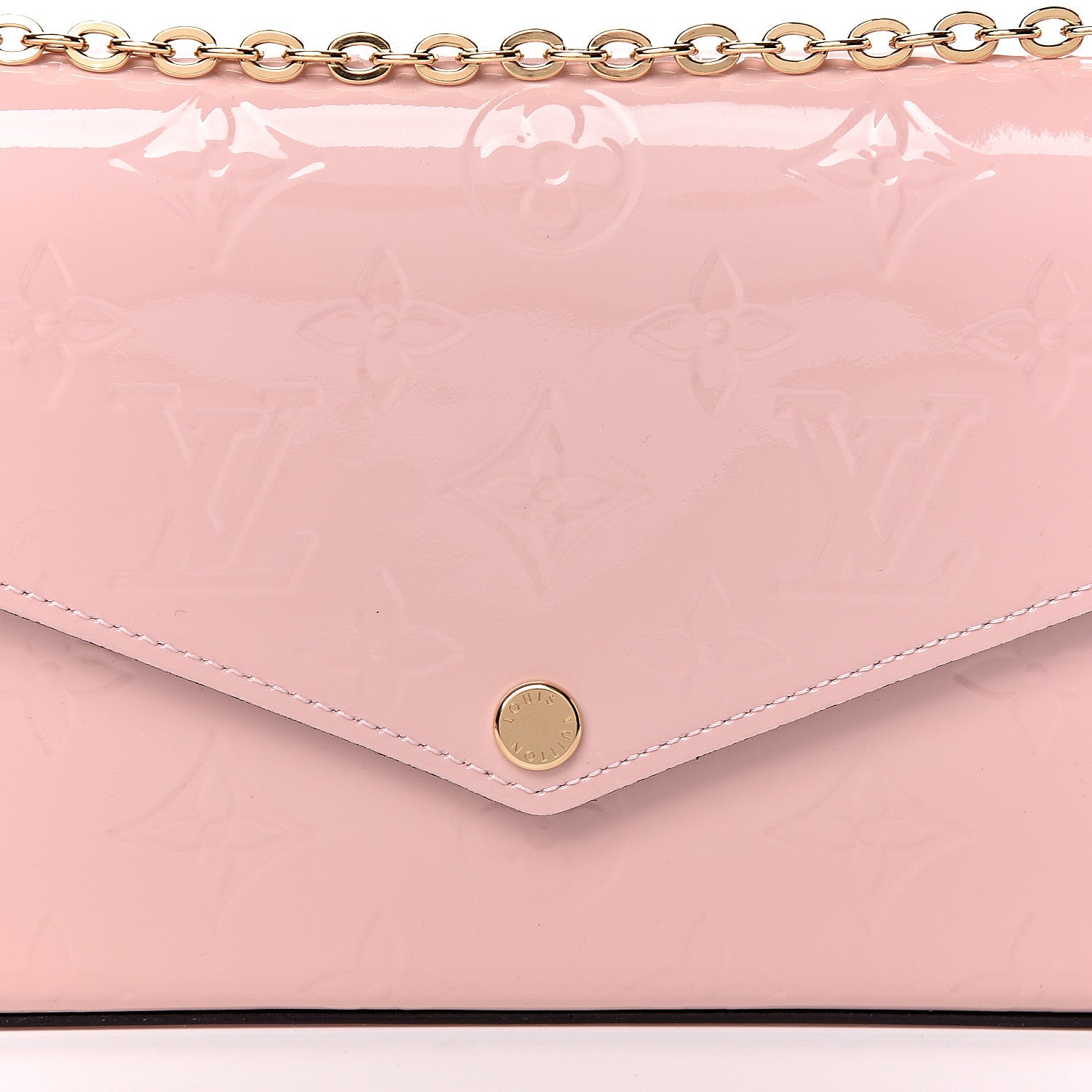 Louis Vuitton Vernis Felicie Chain Wallet Rose Ballerine 10 of 11