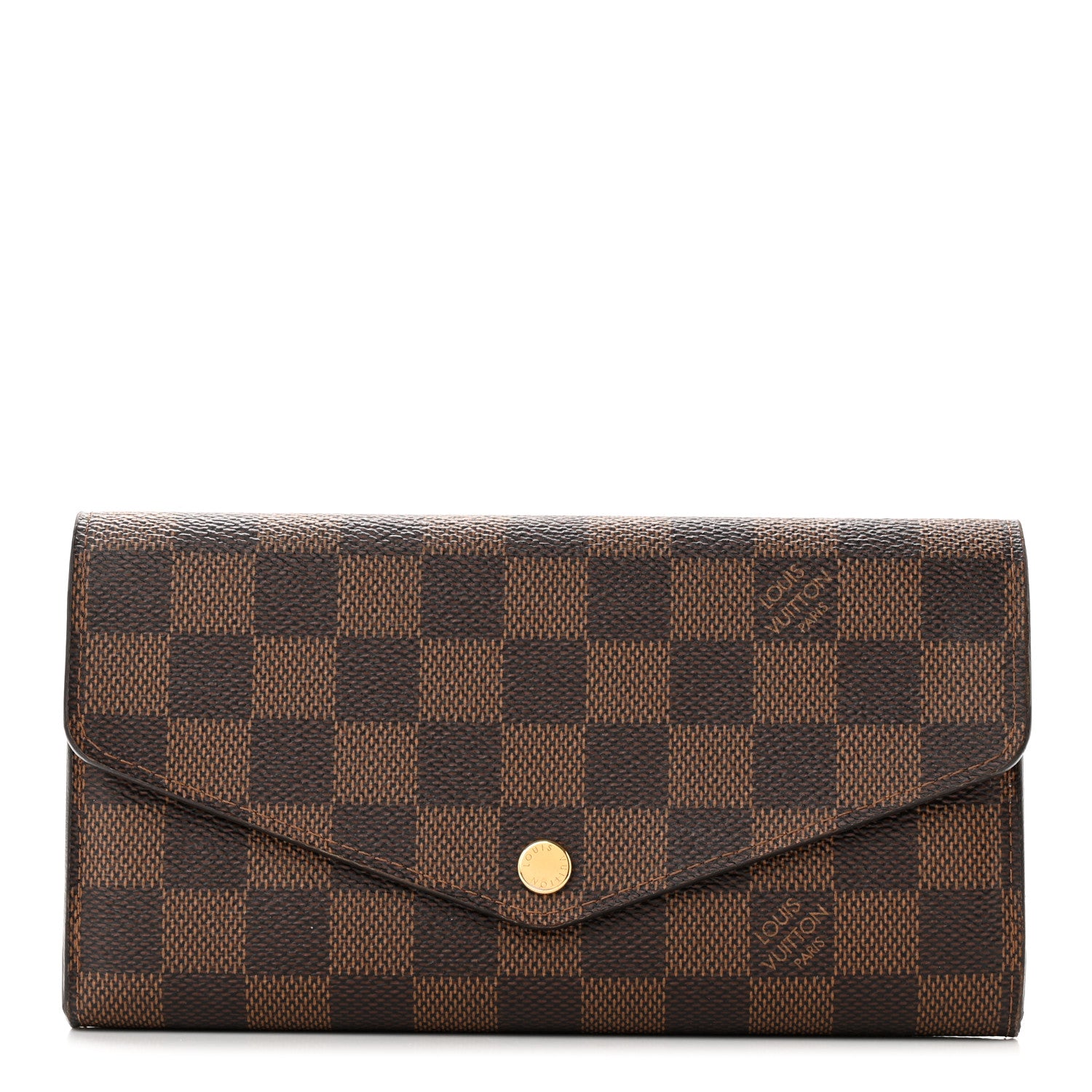 Louis Vuitton Damier Ebene Sarah Wallet NM Rose Ballerine 1 of 10