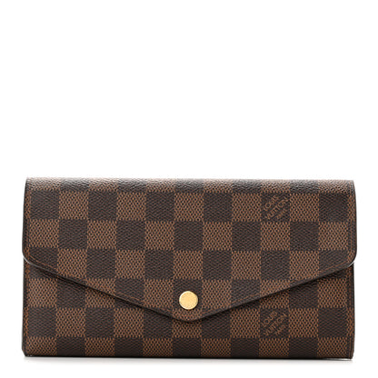 Louis Vuitton Damier Ebene Sarah Wallet NM Rose Ballerine 1 of 10