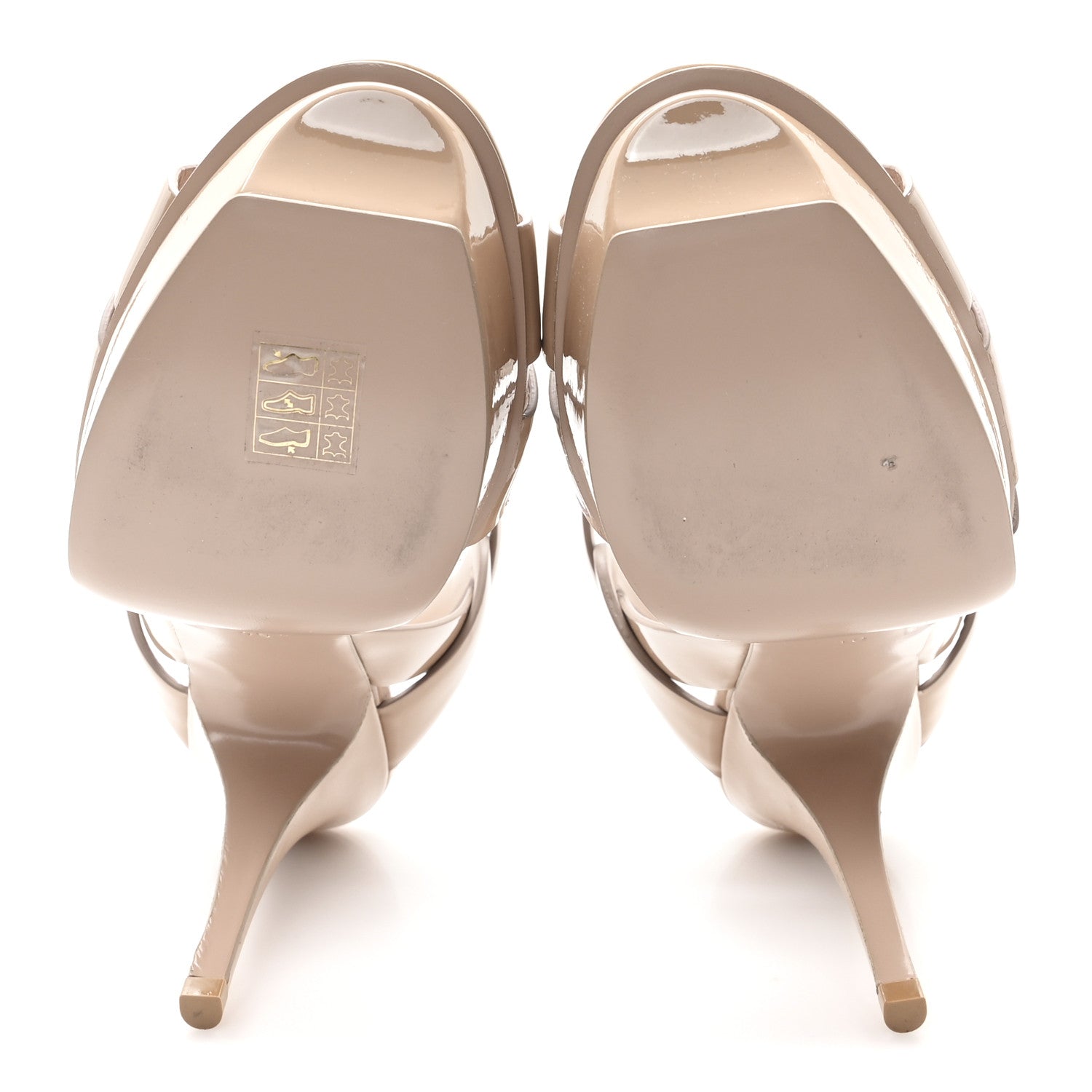 Saint Laurent Patent Tribute 75 Platform Sandals 40 Nude 6 of 10