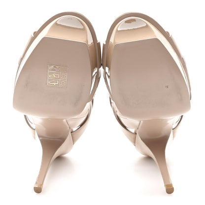Saint Laurent Patent Tribute 75 Platform Sandals 40 Nude 6 of 10