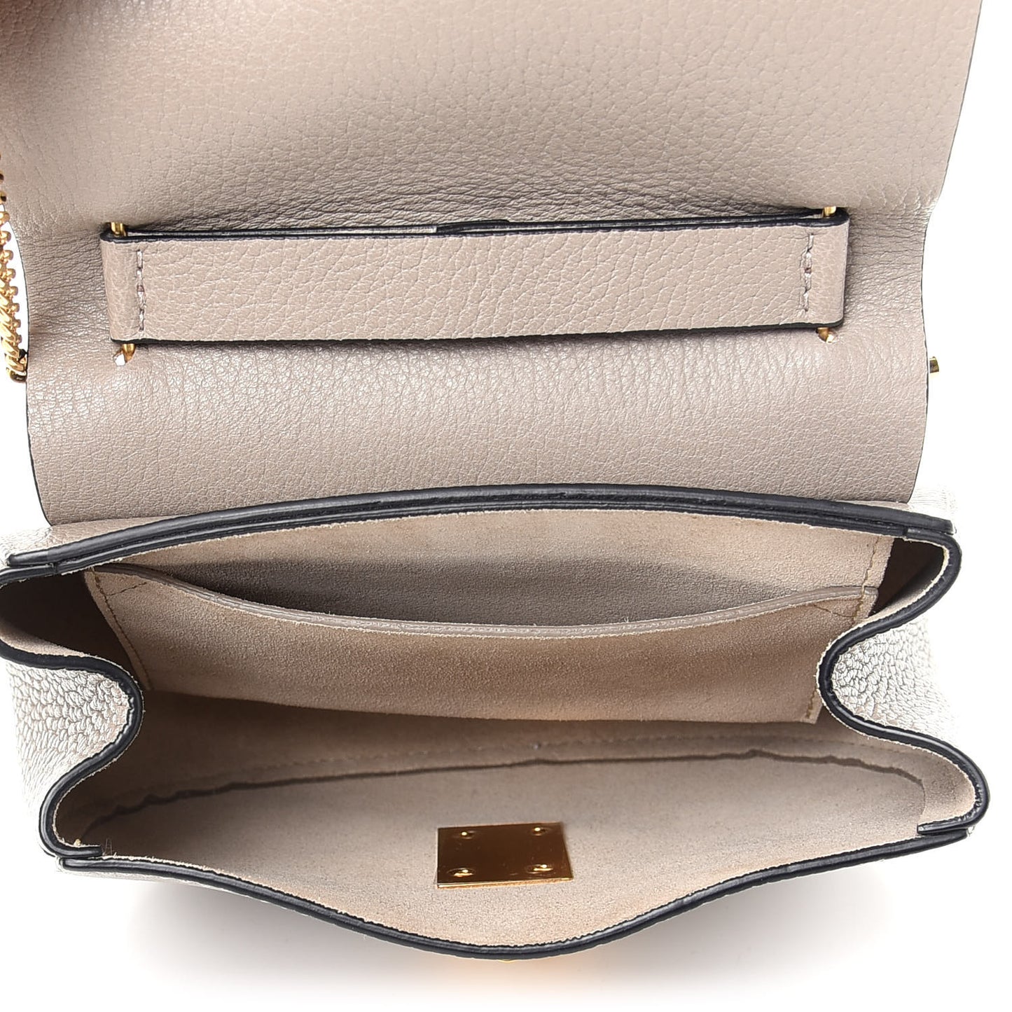 Grained Lambskin Mini Drew Shoulder Bag Motty Grey