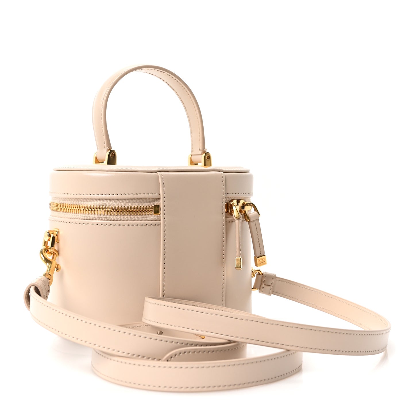 Calfskin CD Signature Vanity Caramel Beige