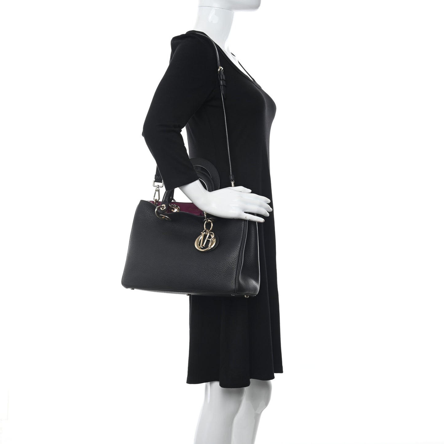 Bullcalf Medium Diorissimo Tote Black Rose Indien