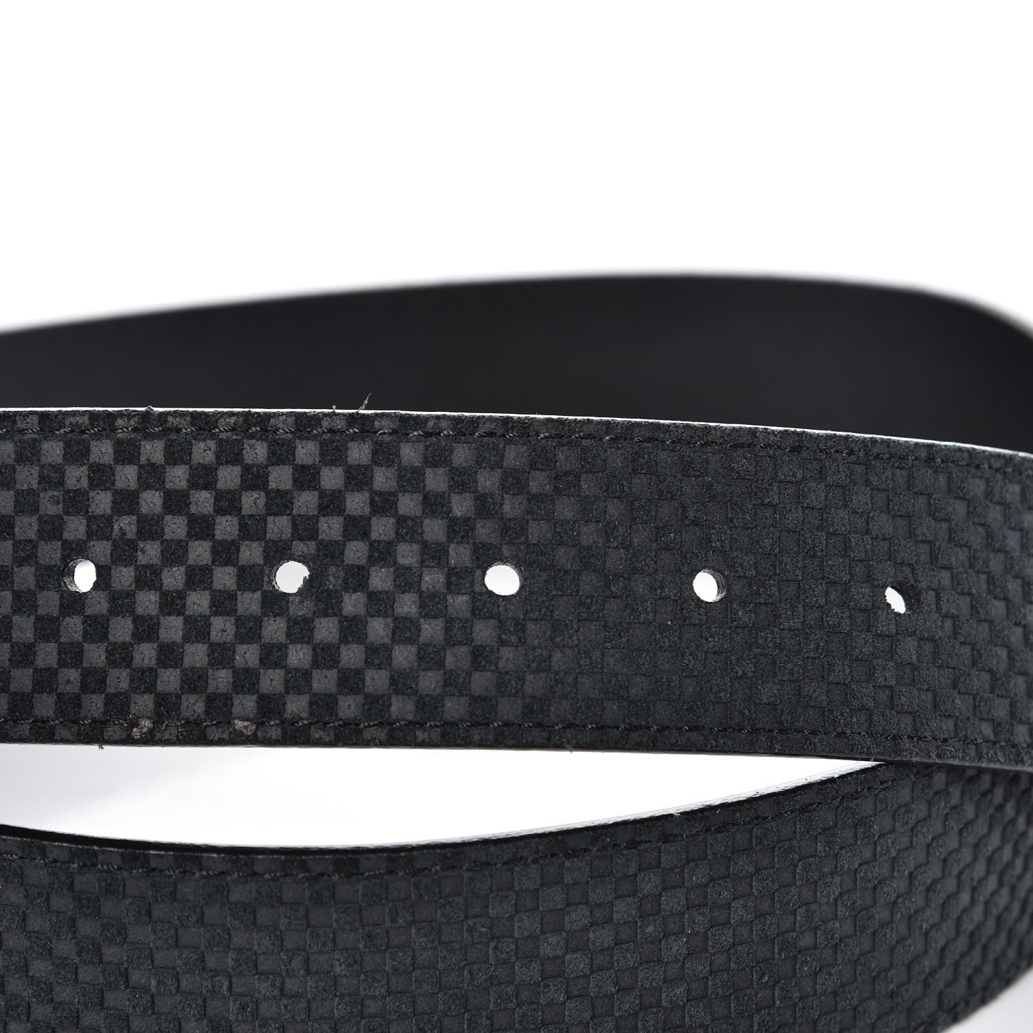 Louis Vuitton Suede Calfskin Mini Damier 40mm LV Initiales Belt 100 40 Black 5 of 6