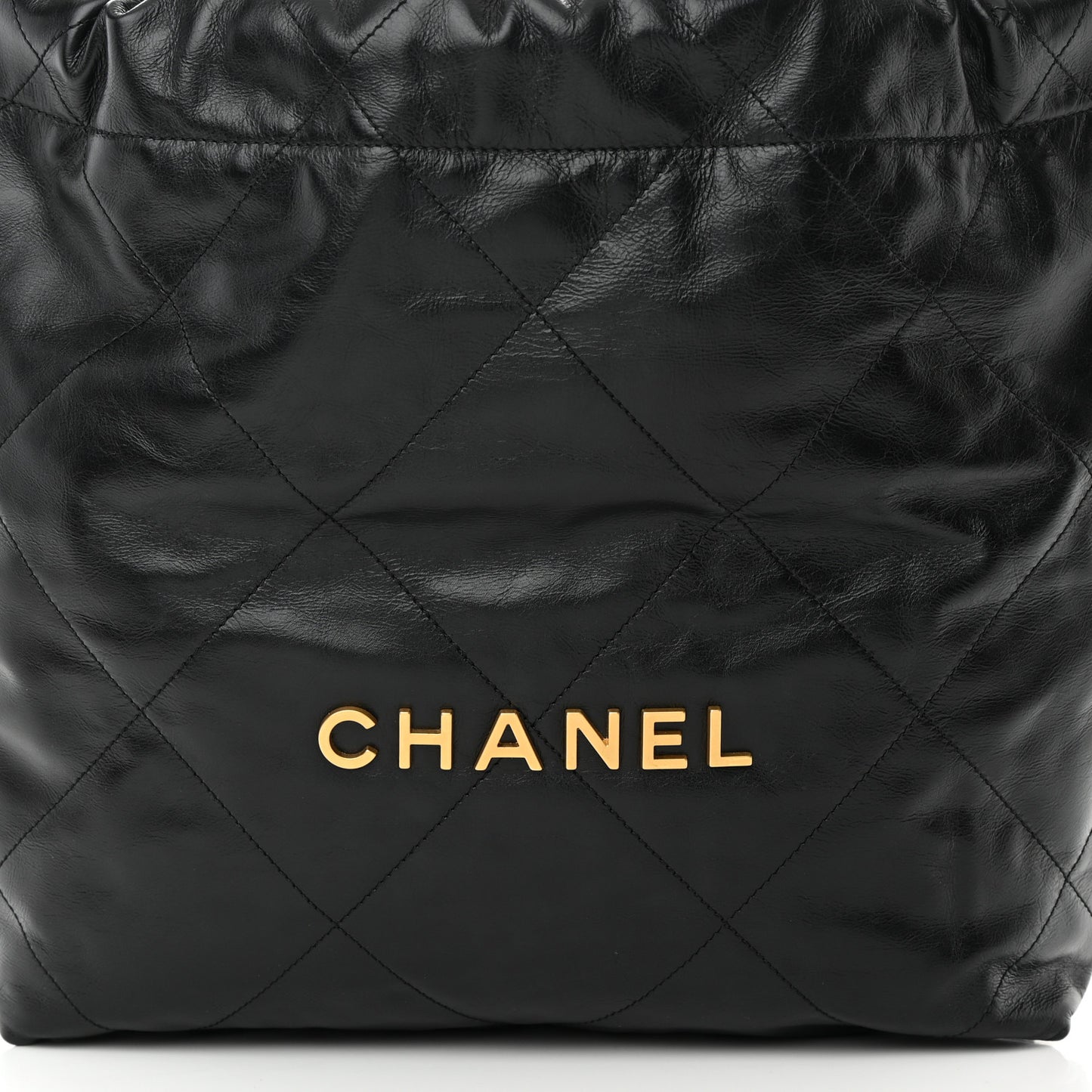 Shiny Calfskin Quilted Small Chanel 22 Black