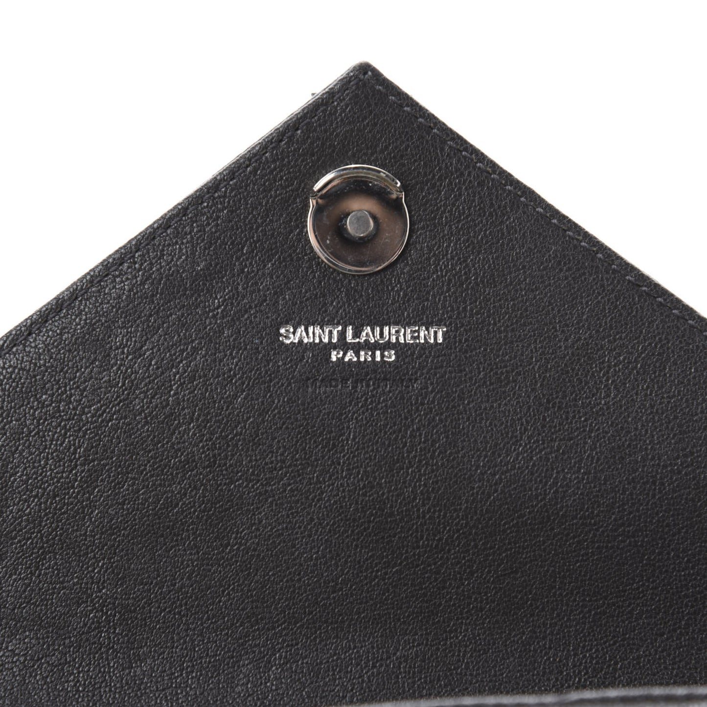 Sheepskin Matelasse Chevron Monogram College Chain Wallet Coal