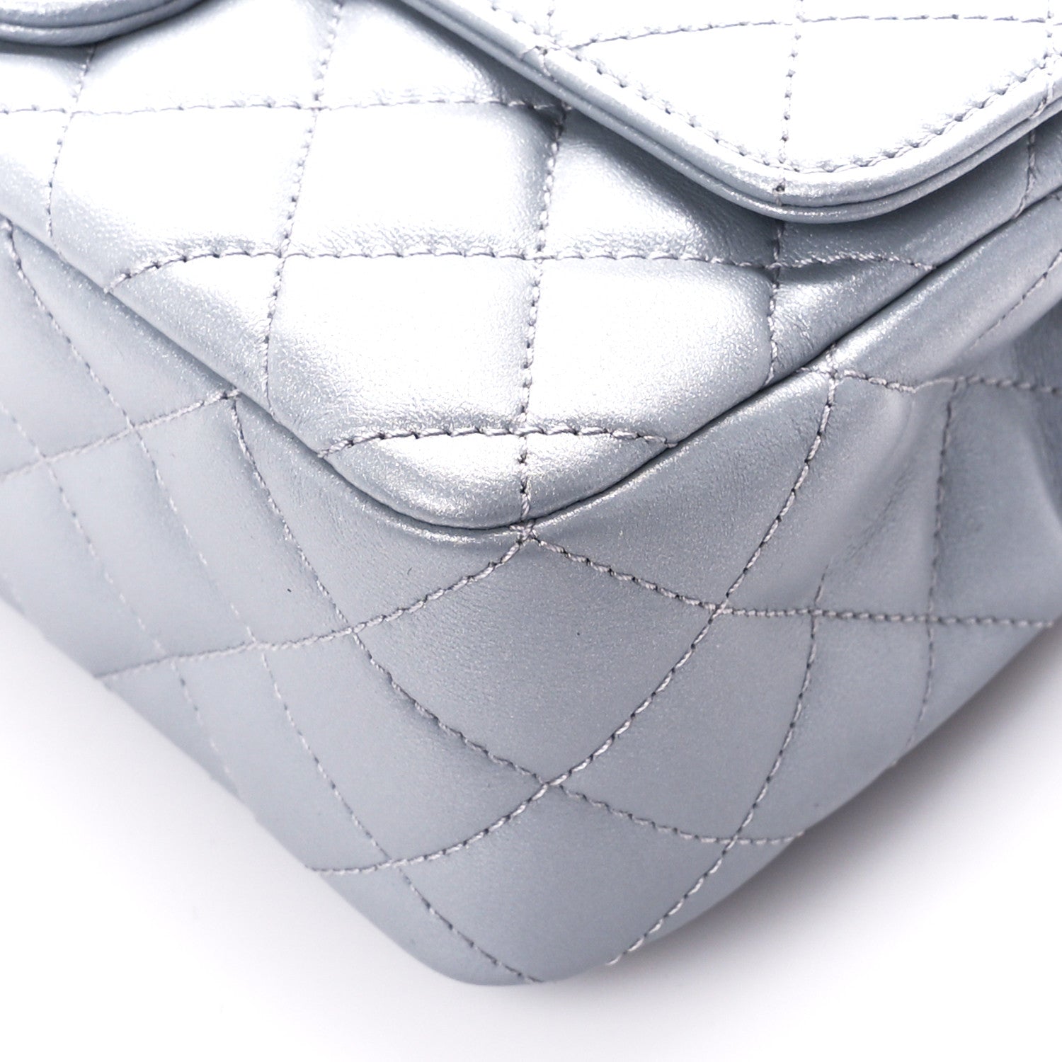 Chanel Metallic Lambskin Quilted Mini Strass On Top Flap Silvery 11 of 12