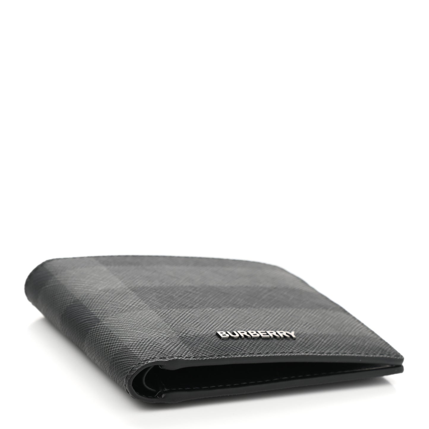 Charcoal Check Calfskin Bi-Fold Wallet