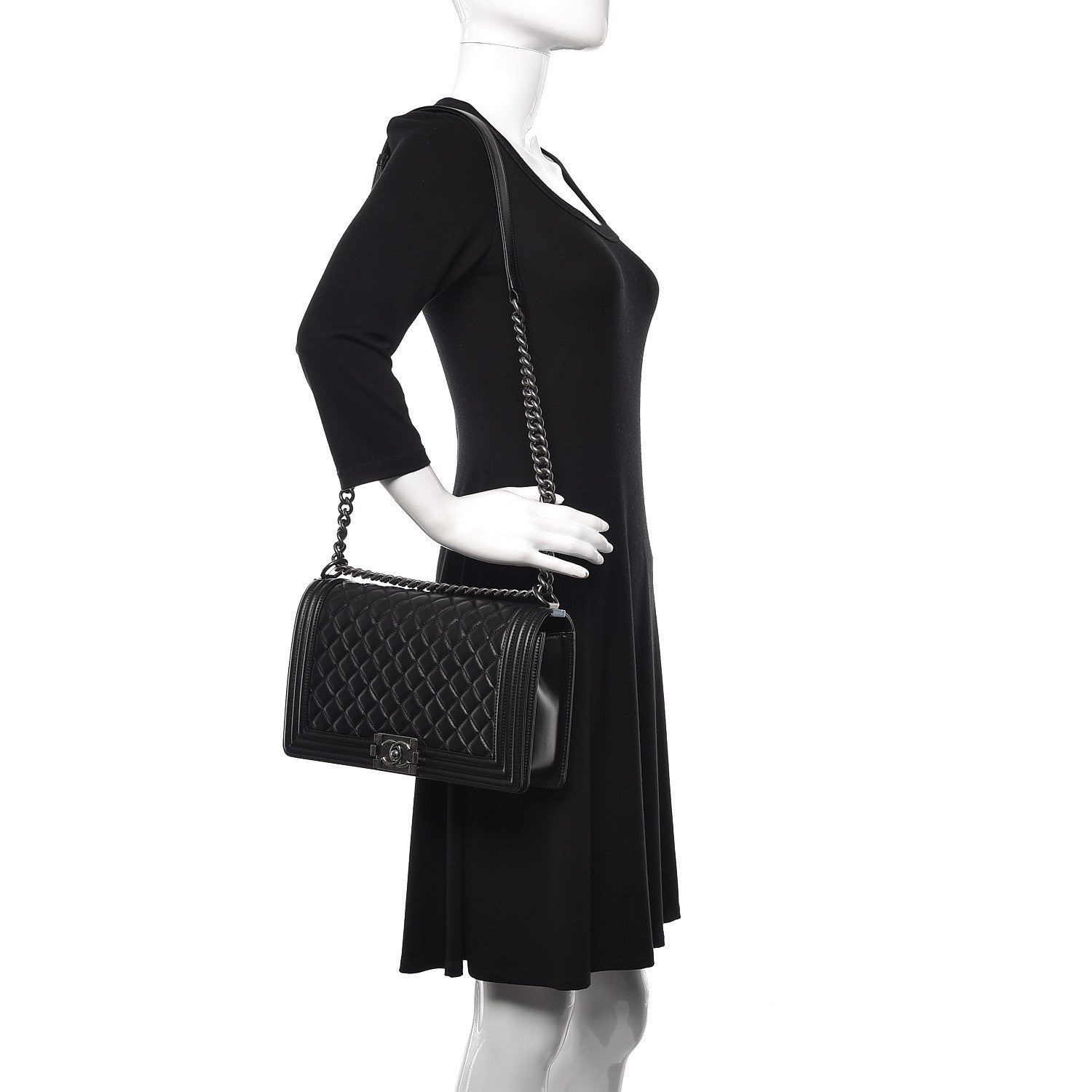 Chanel Lambskin Quilted New Medium Boy Flap Black 2 of 11