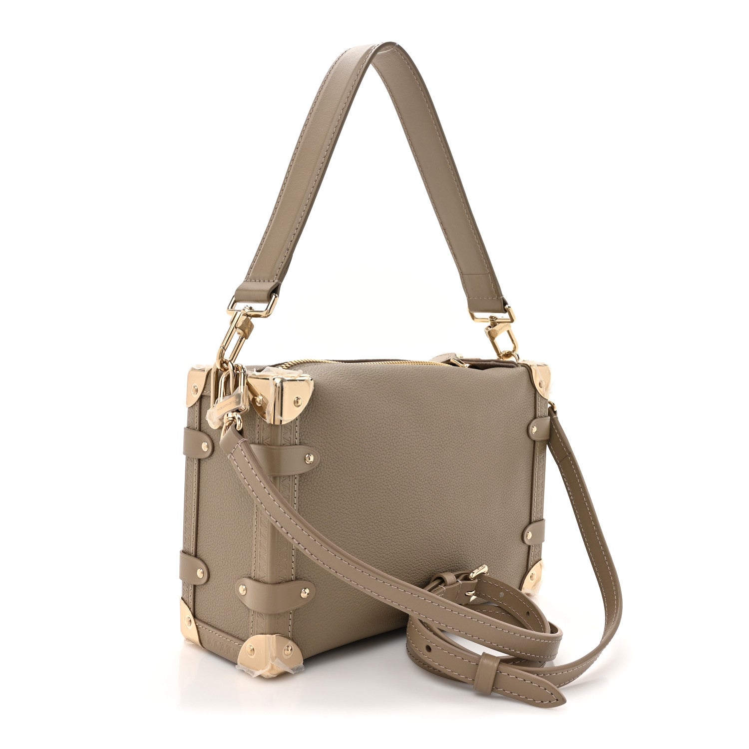Louis Vuitton Calfskin Side Trunk MM Taupe 3 of 9
