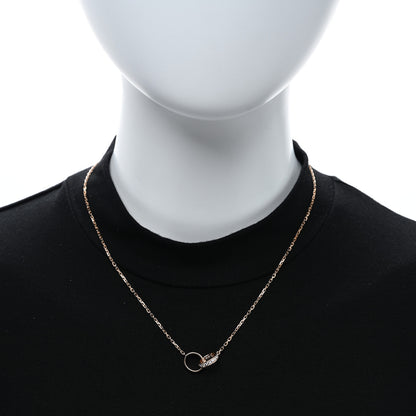 Cartier 18K Pink Gold Diamond Interlocking LOVE Paved Necklace 2 of 5