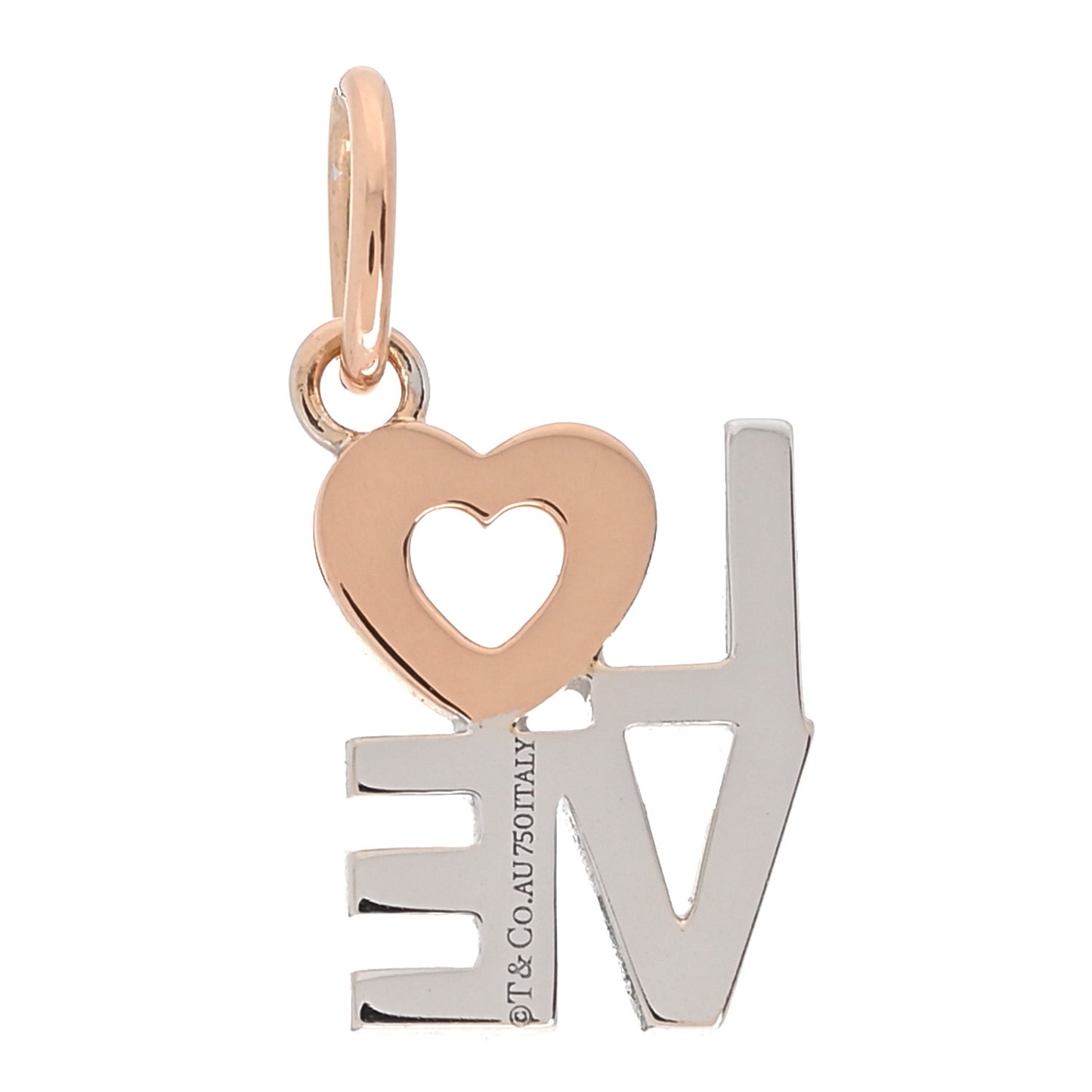 18K Rose White Gold Diamond Love Charm