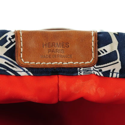 Hermes Barenia Silk Eperons d'Or Fourbi 20 PM Pouch Fauve Bleu Nuit 7 of 8