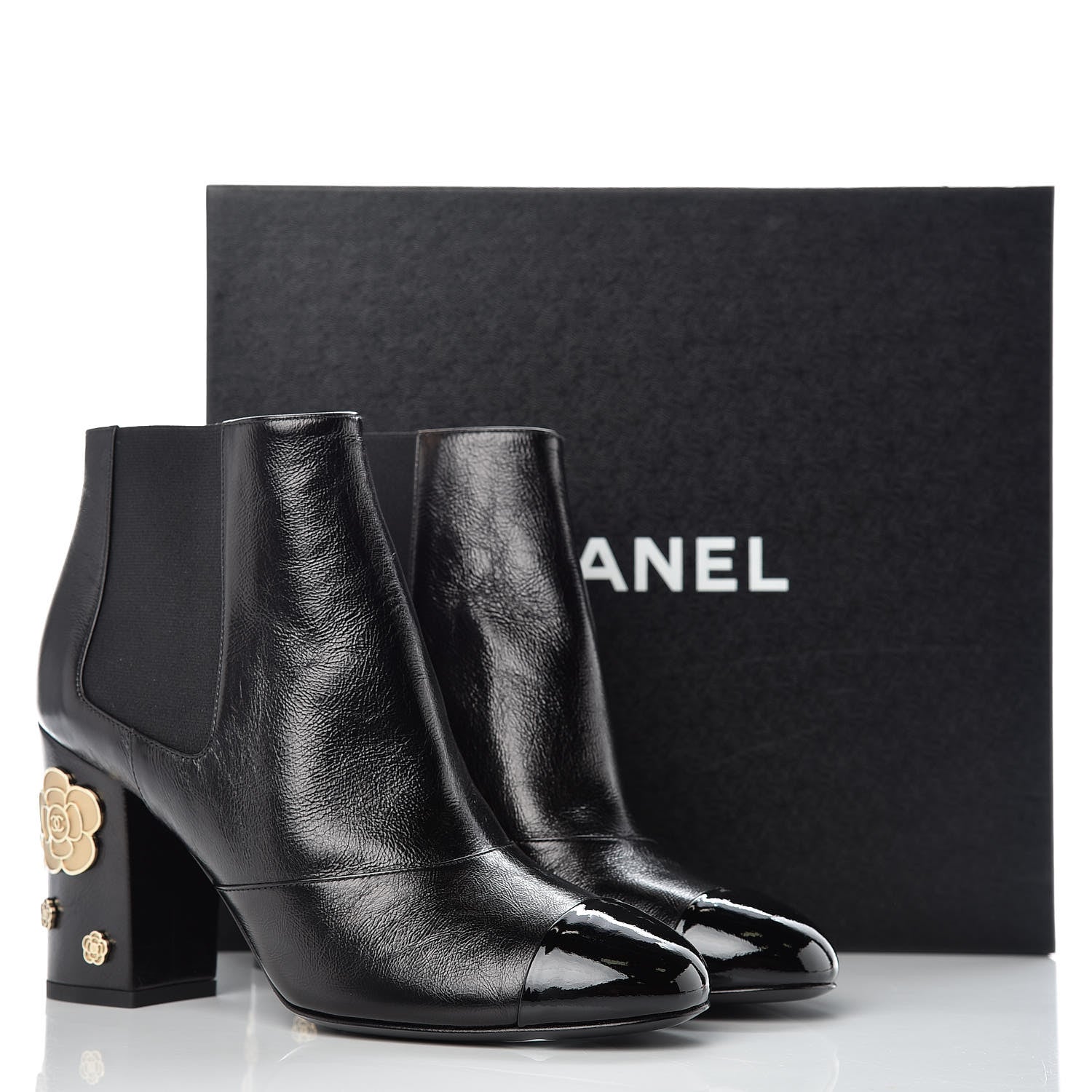 Chanel Crumpled Calfskin Camellia Short Boots 39.5 Black 10 of 10
