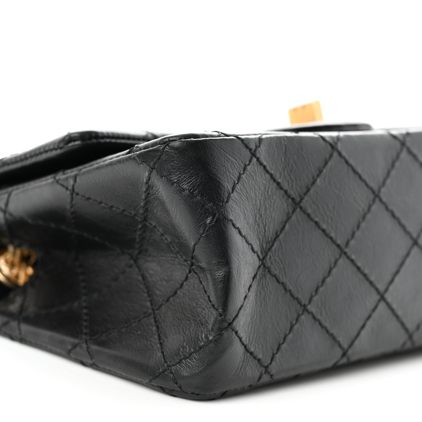 Aged Calfskin Quilted 2.55 Reissue Mini Flap Black