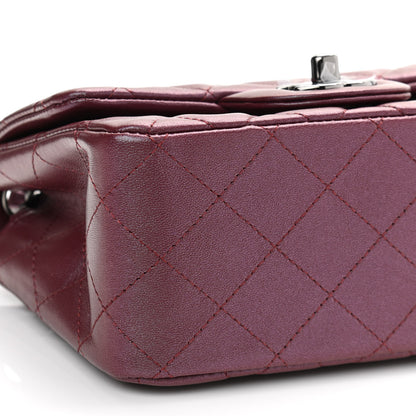 Chanel Iridescent Lambskin Quilted Mini Square Flap Burgundy 9 of 11