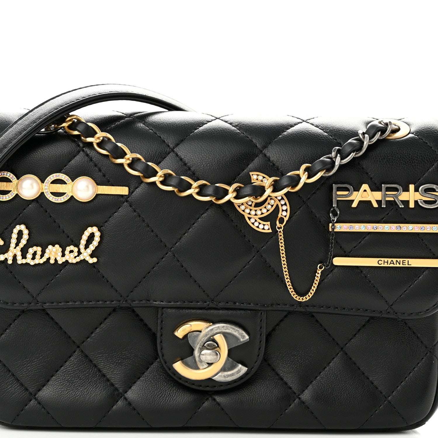 Chanel Lambskin Quilted Small Coco Clips Single Flap Black 8 of 11