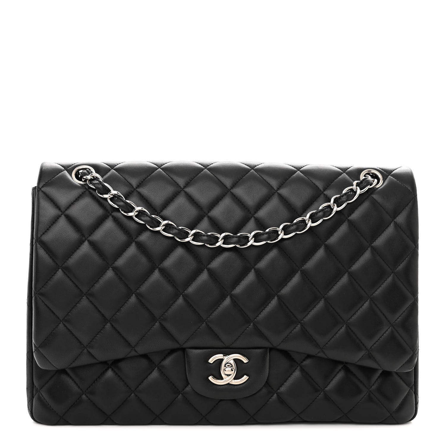 Chanel Lambskin Quilted Maxi Single Flap Black 1 of 13