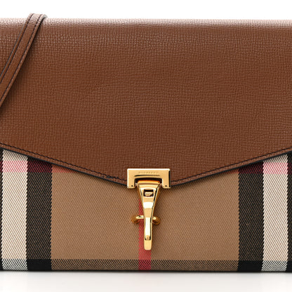 Burberry Derby Calfskin House Check Small Macken Crossbody Bag Tan 9 of 15