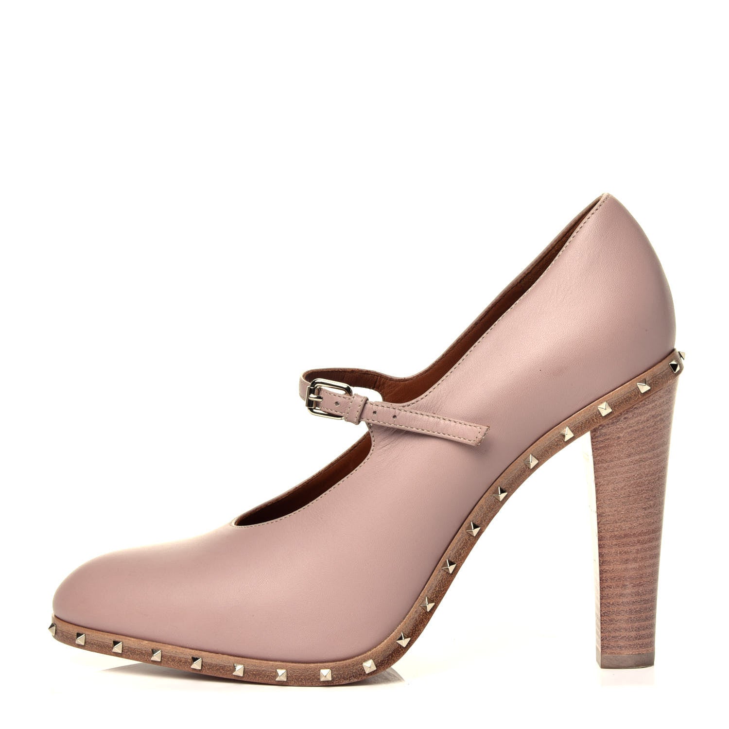 Valentino Garavani Calfskin Soul Rockstud Mary Jane 110mm Pumps 38.5 Poudre 1 of 14